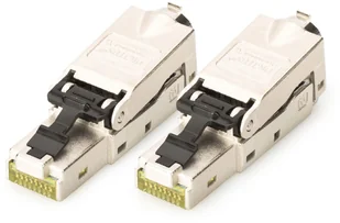 Digitus CAT 6A Field Termination Plug, STP with dust cap, bend relief - 2 pcs., RJ-45, Silver, Male, Straight, Zinc, Cat6a DN-93631-2 - Pozostałe akcesoria sieciowe - miniaturka - grafika 1