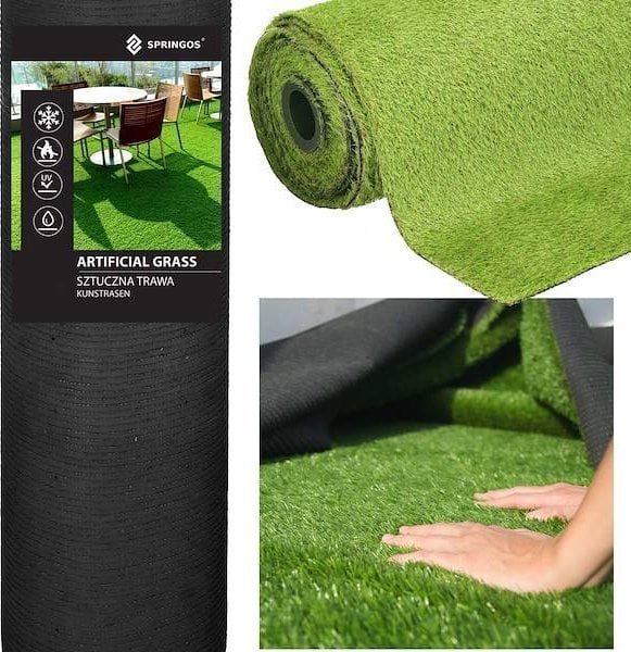 Springos Sztuczna trawa 1,5 m na taras balkon miękka 20mm