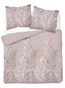 Pościel - Pościel satynowa 200x220 5477a różowa liście - miniaturka - grafika 1