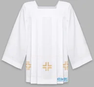 Szaty liturgiczne - Komża kapłańska haftowana - wzór: Krzyż - miniaturka - grafika 1
