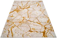 Dywany - Beżowo-złoty marmurowy dywan w stylu glamour E4-R25 - miniaturka - grafika 1