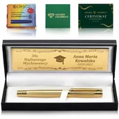 Pióra wieczne - ZŁOTE PIÓRO WIECZNE 24 KARATY + PUDEŁKO Z GRAWEREM NA PREZENT + CERTYKAT - miniaturka - grafika 1