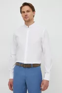 Koszule męskie - Sisley koszula męska kolor biały slim ze stójką - miniaturka - grafika 1