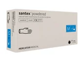 Rękawiczki jednorazowe - Mercator Medical Santex powdered rękawice lateksowe pudrowane rozmiar M 100 sztuk 1150411 - miniaturka - grafika 1