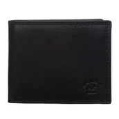 Portfele - Mały Portfel Męski RFiD Skórzany Natural Brand Czarny - miniaturka - grafika 1