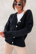 Swetry damskie - Sweter na guziki Chiara czarny - SHOPAHOLIC`S DREAM - miniaturka - grafika 1