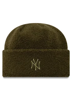 New Era Czapka Borg New York Yankees Cuff Knit Beanie 60580758 Zielony - Czapki damskie - miniaturka - grafika 1