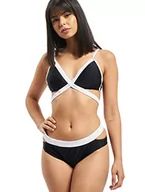 Stroje kąpielowe - Urban Classics Damskie bikini Contrast bikini damskie, dwuczęściowy kostium kąpielowy dla kobiet, dostępny w 2 kolorach, rozmiary XS - XL, czarny (Black/White 00826), XL - miniaturka - grafika 1