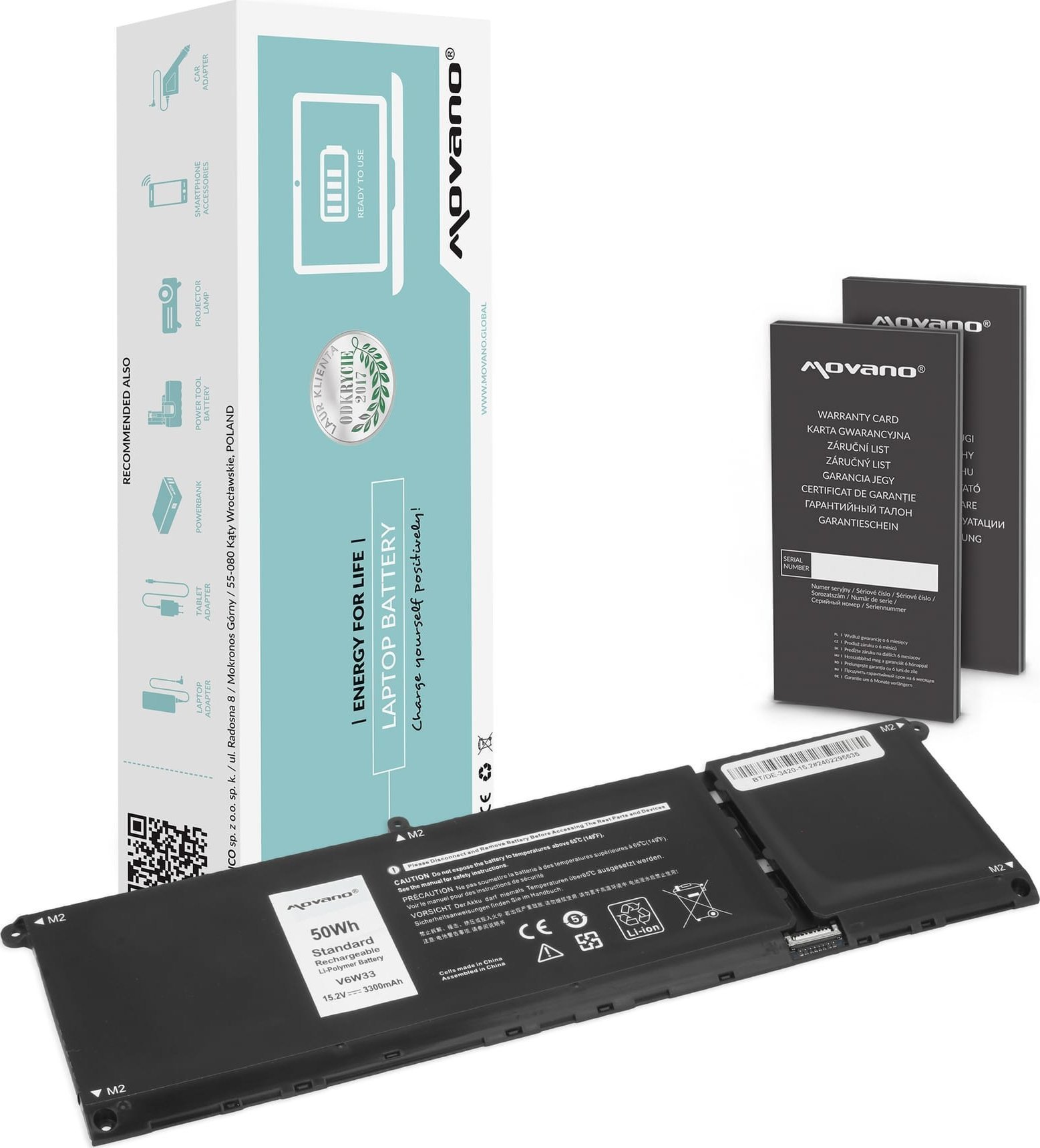 Bateria Movano Bateria Movano do Dell Latitude 14 3420, Inspiron 15 3511 - 15.2V