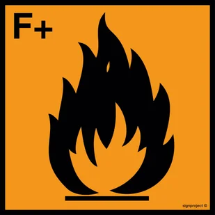 LA004 SUBSTANCJA SKRAJNIE ŁATWOPALNA, PN - PŁYTA PCV 1MM; (100X100MM) - Systemy ekspozycyjne i znaki informacyjne - miniaturka - grafika 1