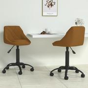 Krzesła - vidaXL Obrotowe krzesła stołowe 2 szt. brązowe aksamitne 335369 - miniaturka - grafika 1