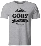 Koszulki męskie - Koszulka Góry Wzywają, Muszę Iść. Prezent dla miłośnika gór. Szara, roz. XXL - miniaturka - grafika 1