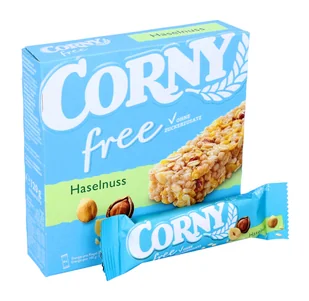 Corny, baton zbożowy bez cukru, orzechy laskowe, 6 sztuk - Płatki śniadaniowe i musli - miniaturka - grafika 1