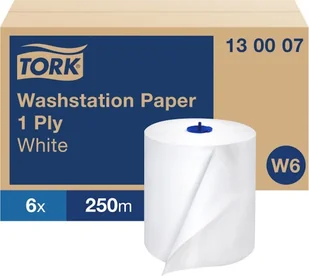 Tork Tork - Czyściwo papierowe z celulozy, 1-warstwa, 250 m, W6 - 6 rolek - Ręczniki papierowe - miniaturka - grafika 1