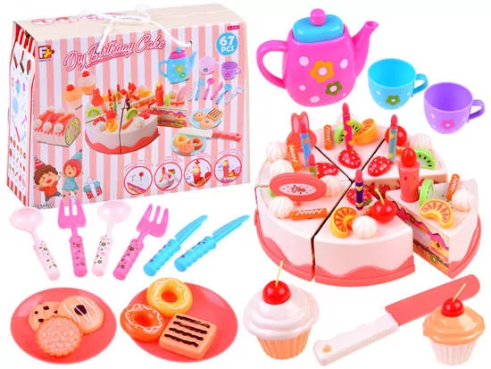 Lean Toys Zestaw Przyjęcie urodzinowe Tort na rzepy