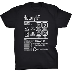 Historyk Etykieta Koszulka Prezent Dla Historyka - Koszulki męskie - miniaturka - grafika 1