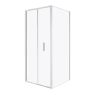 Kabiny prysznicowe - Kabina prysznicowa Solid DH+SC 100 x 80 CHR szkło transparentne 6 mm, profile chrom, drzwi składane KERRA - miniaturka - grafika 1