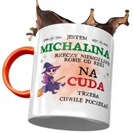 Kubki - Kubek Pomarańczowy Dla Michaliny Koleżanki Prezent z Nadrukiem ze Zdjęciem+ Opakowanie na prezent (wzór 01) - miniaturka - grafika 1