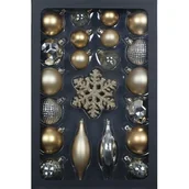 Ozdoby bożonarodzeniowe - Zestaw ozdób choinkowych 25 szt. złote/srebrne - miniaturka - grafika 1