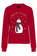 Bluzy damskie - ONLY Damska bluza Onlyda Xmas L/S O-Neck SWT Sweatshirt, Urban Red/Print:Snowman, XS - miniaturka - grafika 1