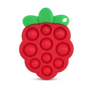 Pop it gryzak silikonowy Soczysta Malina – zabawka sensoryczna dla niemowląt RaZbaby - Gryzaki dla dzieci - miniaturka - grafika 1