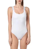 Stroje kąpielowe - Calvin Klein Damski strój kąpielowy jednoczęściowy z niskim oparciem, Biały (Pvh Classic White), S - miniaturka - grafika 1