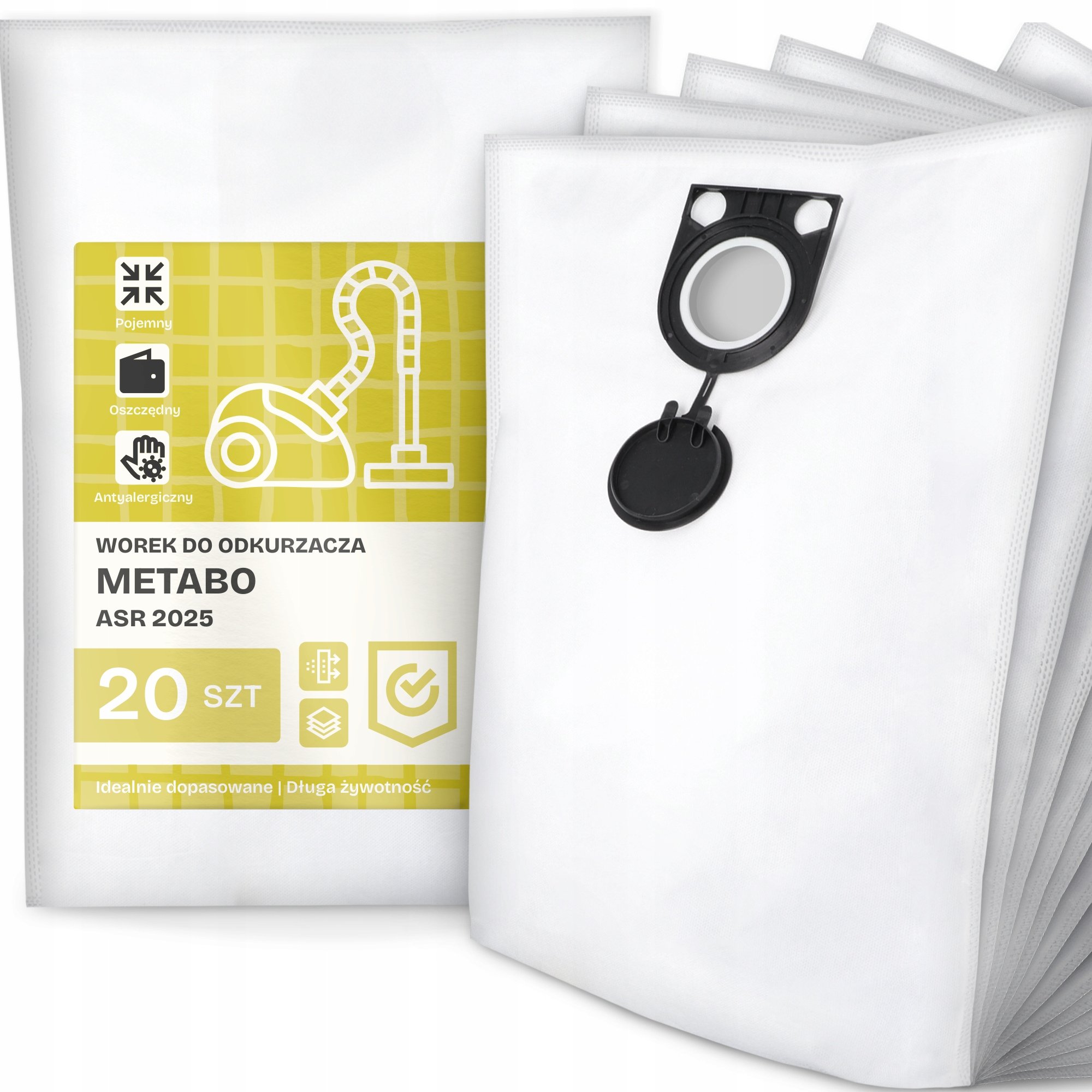 20x Worek do Odkurzacza Metabo Asr 2025 Syntetyczny Pojemny Mocny Worki G9