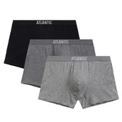 Majtki męskie - Czarne dopasowane bokserki męskie 95% bawełna 3MH-011 Atlantic - komfort na co dzień. - miniaturka - grafika 1