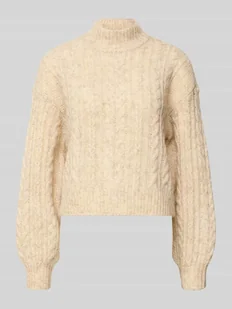 Sweter z dzianiny o kroju regular fit z dodatkiem wełny model ‘LIDA’ - Swetry damskie - miniaturka - grafika 1