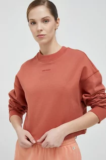 Bluzy damskie - New Balance bluza bawełniana damska kolor czerwony gładka - grafika 1