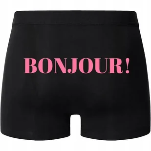 Bokserki Czarne BONJUR na Prezent Zabawny Mix Wzorów Rozmiar XXL - Majtki damskie - miniaturka - grafika 1