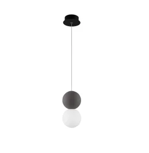 Wisząca lampa StoneBall 10 w ciemnoszarym kolorze z betonową i szklaną kulą - Lampy sufitowe - miniaturka - grafika 1