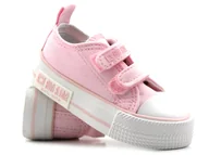 Buty dla dziewczynek - Trampki, tenisówki dziecięce na rzepy - BIG STAR KK374083, różowe - Big Star - miniaturka - grafika 1