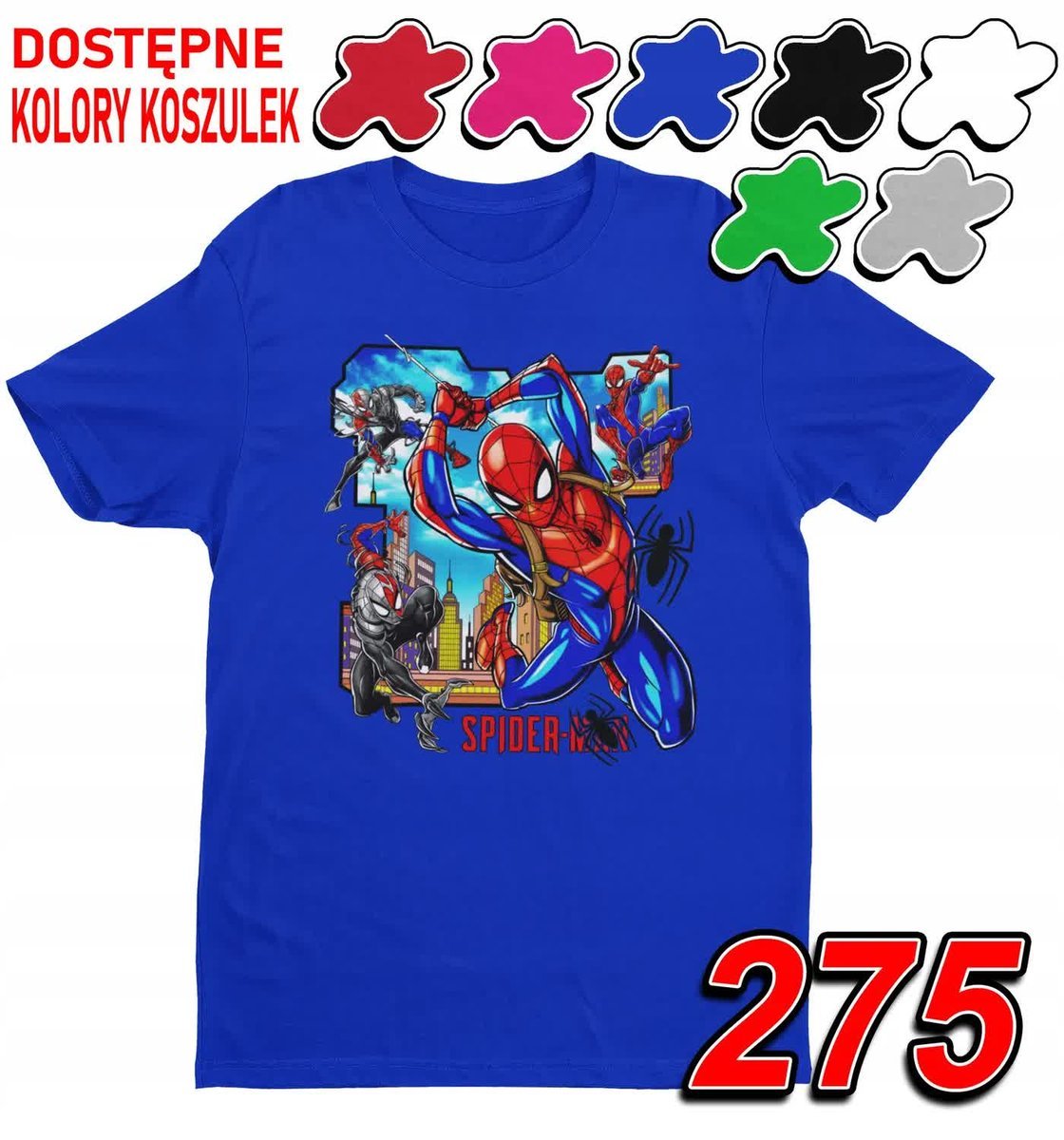 Dziecięca Koszulka Z Nadrukiem Avengers Spiderman Marvel - L 146-152