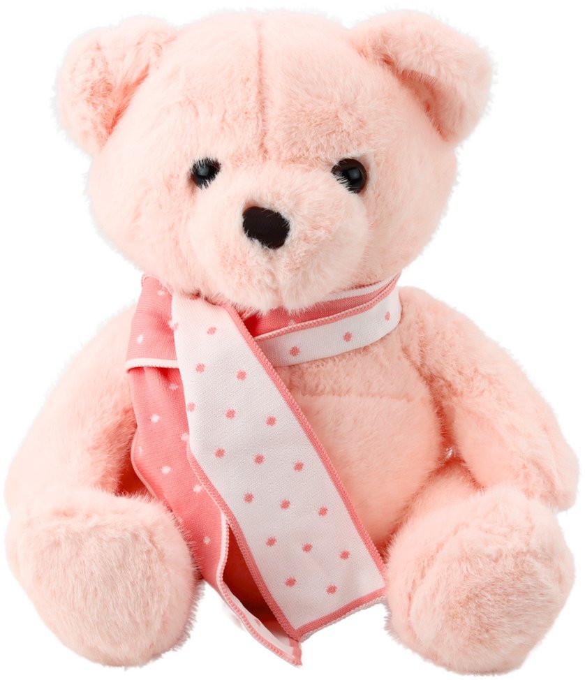 Pluszowa Maskotka Przytulanka Miś Z Szalikiem Różowy 35cm