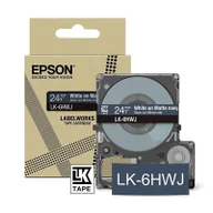 Taśmy do drukarek barwiące - Epson LK-6HWJ taśma matowa 24 mm, biały na granatowym, oryginalna - miniaturka - grafika 1