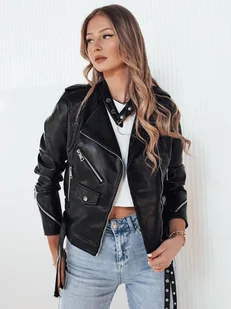 Kurtka skórzana damska ROLDAN czarna Dstreet TY4180-M - Moda i Uroda OUTLET - miniaturka - grafika 1