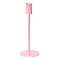 Świeczniki - Świecznik aluminiowy różowy łososiowy wysoki prosty dekoracyjny 23cm - miniaturka - grafika 1