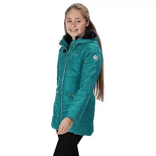 Kurtki i płaszcze dla dziewczynek - Regatta uniseks dziecięcy 'Bluebelle' izolowany płaszcz z kapturem z falbanką/pikowane kurtki Deep Lake 13 Lata - grafika 1