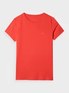 Koszulki sportowe damskie - Damski t-shirt basic 4F 4FWMM00TTSHF2255 - czerwony - miniaturka - grafika 1
