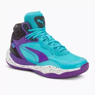 Buty sportowe męskie - Buty do koszykówki męskie PUMA Playmaker Pro Mid purple glimmer/bright aqua/strong gray/white - miniaturka - grafika 1