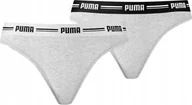 Bielizna sportowa damska - Puma Bielizna damska Puma String 2P Pack szara 907854 05 XL - miniaturka - grafika 1