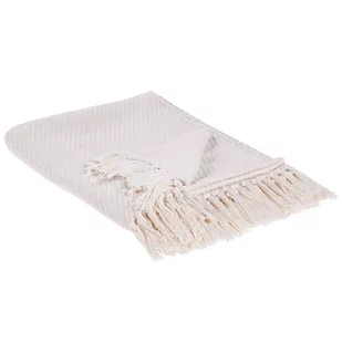 Koc bawełniany 125 x 150 cm beżowy YARSA - Koce - miniaturka - grafika 1