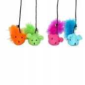 Zabawki dla kotów - DINGO Wędka dla kota z myszką z włóczki - miniaturka - grafika 1