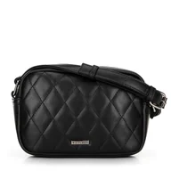 Torebki damskie - Damska torebka crossbody z imitacji skóry czarna - miniaturka - grafika 1