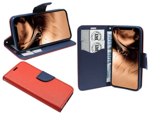 cofi1453® Fantazyjne etui kompatybilne z iPhone 11 Pro Max etui na telefon z funkcją podstawki, miejsce na karty czerwono-niebieskie - Etui i futerały do telefonów - miniaturka - grafika 1