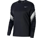 Bluzy damskie - Nike damska bluza z długim rękawem Midlayer Runway Black/(Reflective Silv) L - miniaturka - grafika 1