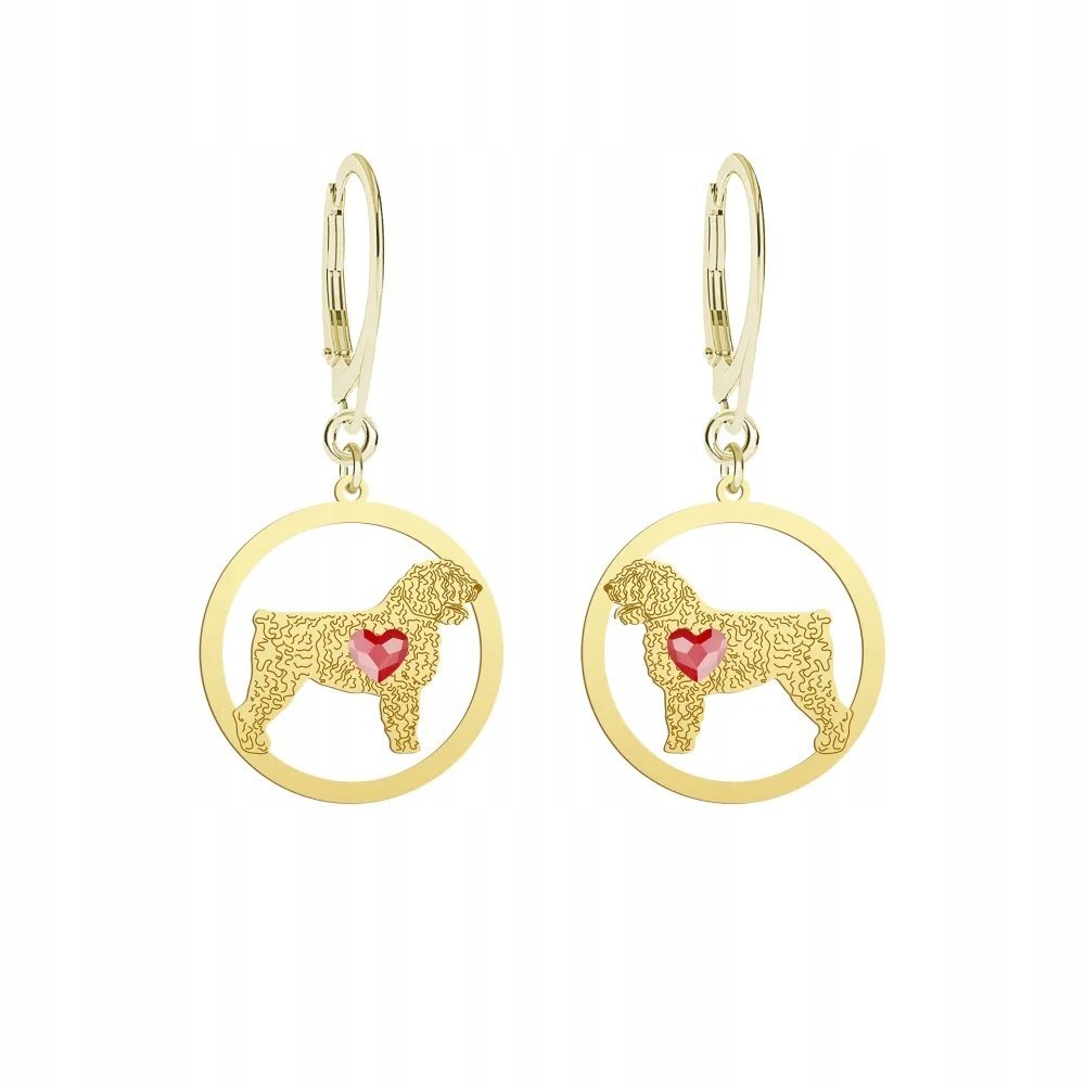 Kolczyki Złote z psem Hiszpański Pies Dowodny 925 Prezent GRAWER GRATIS