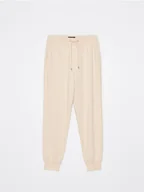 Spodnie damskie - Mohito - Spodnie dresowe z wiskozą - beżowy - miniaturka - grafika 1