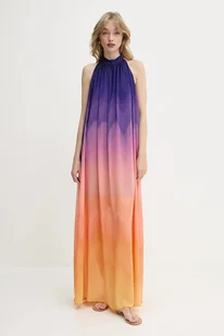 Silvian Heach sukienka URCHIM kolor pomarańczowy maxi rozkloszowana CVP25058VE - Sukienki - miniaturka - grafika 1